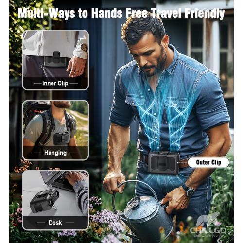 20000mAh Portable Fan,True High Speed Dual Motors with 200% Powerful Airflow, Up to 41Hours and Rechargeable Personal Neck Waist HandsFree Wearable Fans for Travel,Camping,Outdoor,Jobsite,Sports,Golf