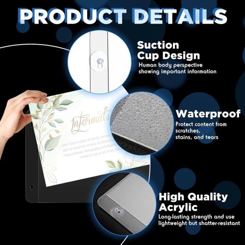 Gerrii 3 Packs Acrylic Window Wall Mount Sign Holder 8.5 x 11 Inch Clear Glass Door Advertising Sign Holder with Suction Cups for Mall Office Home Restaurant Landscape