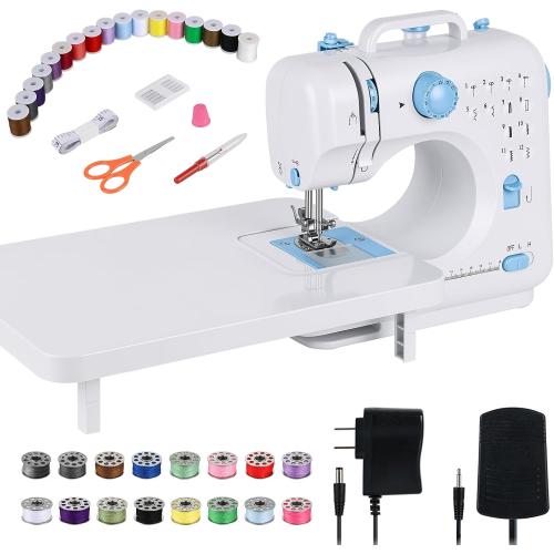 Mini Sewing Machine for Beginners & Kids with Extension Table, Portable