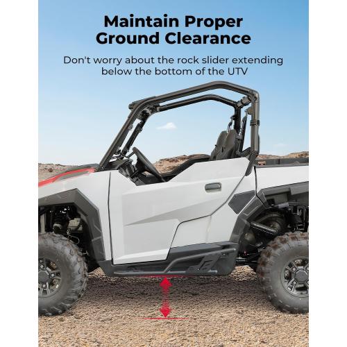 KEMIMOTO Rock Sliders Nerf Bar Compatible with Polaris General 1000 | XP 1000 2016-2026 2 Seat Side Step Bumper Protection Steel Frame UTV Accessories