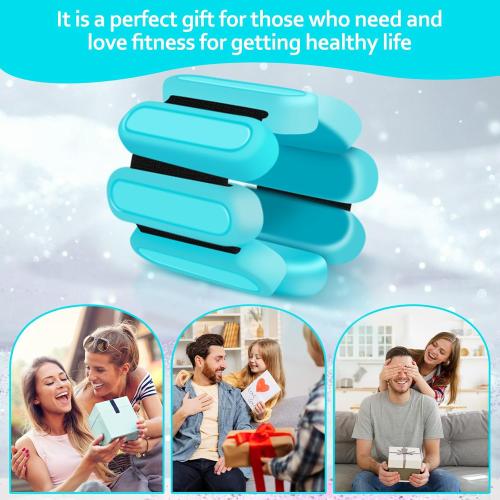 Adjustable Wrist & Ankle Weights Set of 2(1Lbs Each), Premium Silicone Wearable Weight Bracelets, Fits for Yoga, Pilates, Home Gym Workout, Dance, Pool Exercises, Jogging, Cardio, Strength Training