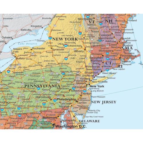 24x36 United States, USA Classic Elite Wall Map Mural Poster (Laminated Rolled)
