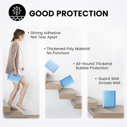 Fuxury 100Pcs Bubble Mailers 6x10 Light Blue Bubble Mailer Thick Shipping Padded Envelopes Usable Size 6x9 Padded Mailers Shipping Bags for Mailing,Packaging, Small Business, Boutique, Bulk #0
