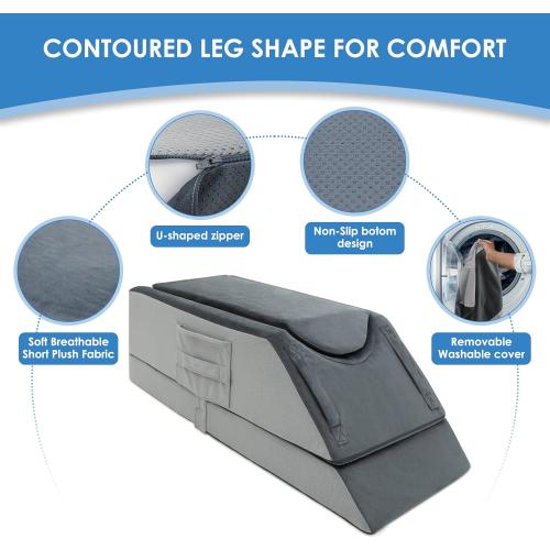 Kehangte Leg Elevation Pillows for After Surgery,4-Height Adjustable Leg Elevating Pillow,Knee Surgery Recovery Equipment,Improving Blood Circulation,Ankle/Foot Surgery Swelling, Washable Cover