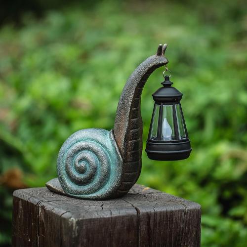 Solar Snail Garden Lights Outdoor Decor (3.15 W x 4.92 L x 8.27 H), Solar Powered Figurine for Patio Lawn Yard Porch, Indoor Decoration, Unique Gift for Mom Grandma Women