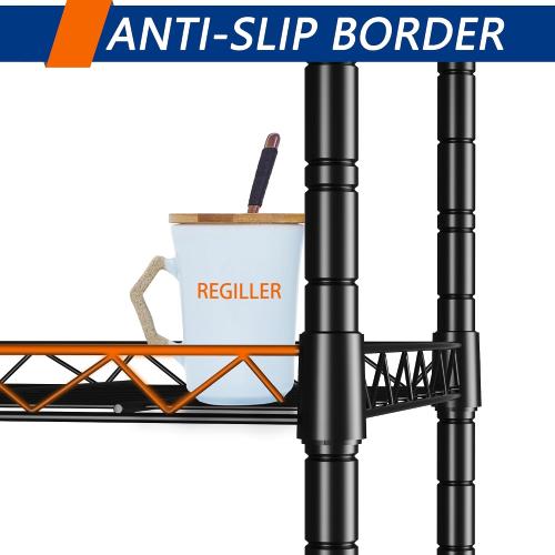 Black,11.8 D x 16.6 W x 53.5 H REGILLER 5-Wire Shelving Metal Storage Rack Adjustable Shelves,Standing Storage Shelf Units for Laundry Bathroom Kitchen Pantry Closet