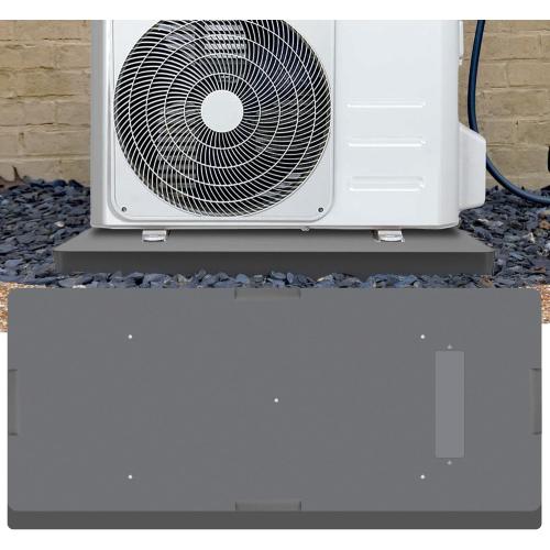 DuctlessAire Equipment Pad - Ductless Mini Split AC Unit Condenser Pads - Mini Split Air Conditioner, Heat Pump, HVAC, Generator Pad - Portable Outdoor Ground Mounting Base - 18D x 38W x 3H (Grey)