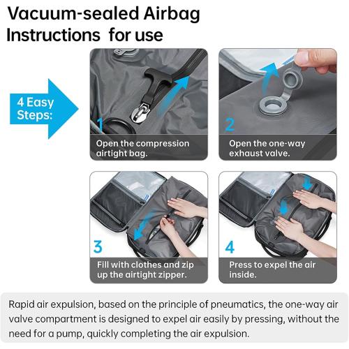 Vacuum backpack travel,vacuum backpack with pump Fit 16 inch Laptop for travel,Water-Resistant,Business,College,Camping (Black)