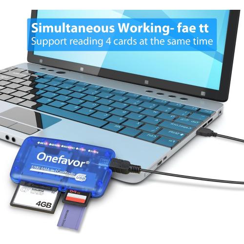 SmartMedia Cards Reader Writer, All-in-1 USB Universal Multi Card Adapter Slim Hub Read Smart Media SD, XD, CF, MMC, MS Pro Duo, Camera Flash Memory Cards Reader for Windows, Mac, Linux