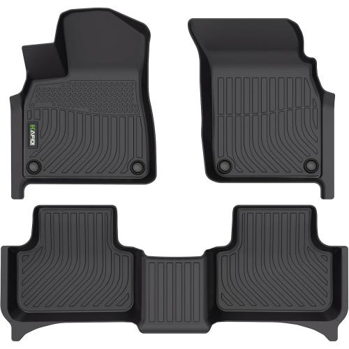 HAFIDI Floor Mats Custom for Audi Q7/SQ7 2017-2025 & Q8/SQ8 2019-2025 All Weather Protection TPE Heavy Duty Non-Slip Automotive Floor Liners Fits Front& 2nd Row Full Set Accessories（not for E-TRON）