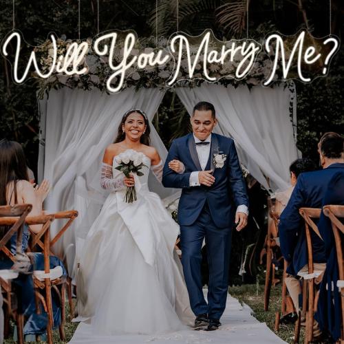 Will You Marry Me Neon Signs 72x11.4 Inch Super Large for Wall Decor, Remote Control Warm White Wedding LED Neon Lights Signs for Proposal Wedding Celebration Romantic Neon Sign(72x11.4)