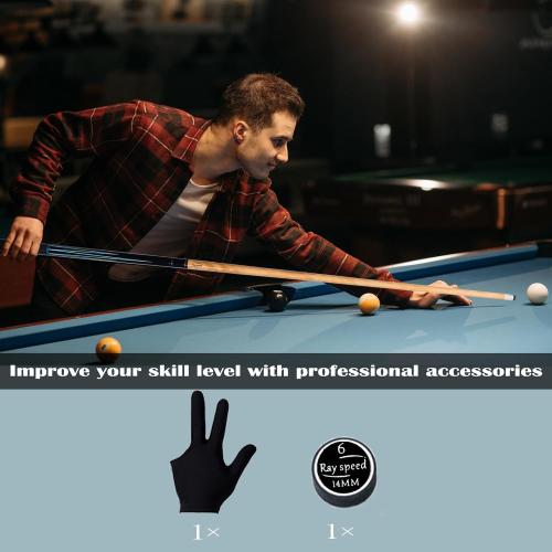 Pool Cue Stick Low Deflection Shaft Billiard Cue Stick with Hard Case 19-20 oz Professional Pool Stick (Missing PCs)