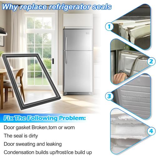 UPGRADE 42.13x28.3 242193214 Refrigerator Fresh Food Door Gasket Replacement Compatible with Frigidaire Kenmore and Crosley Refrigerator Door Seal Replaces 3016410 AP5688453 PS7784010 EAP7784010