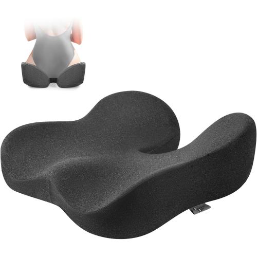 Dreamer Car Seat Cushion, Wide & Soft Support Memory Foam Cushion for Office Chair, Desk Chair, Car Seat, Airplane, Ergonomic Sciatica, Hip & Tailbone Pain Relief Cushion for Long Sitting