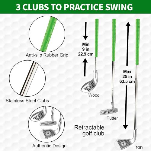 Toddler Golf Set for Boys Girls 3-6, Retractable Kids Golf Clubs with Cornhole Board & Putting Mat, Outdoor Indoor Sports Training Toy for Birthday Gifts