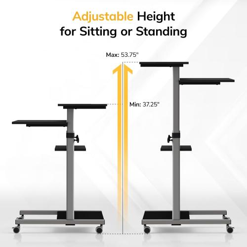 Mount-It! Mobile Computer Cart with Monitor Mount for Screen up to 32, Portable Desk on Wheels, Rolling Laptop Stand Teachers, Office, Classroom, Rise up to 53, Projector, Podium, Keyboard Tray❗MAY HAVE MISSING PIECES❗