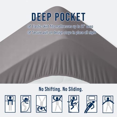 OLANLY King Quilted Fitted Mattress Pad, Cooling Soft Mattress Topper, Elastic Fitted Mattress Cover Stretches up to 21 Inches Deep, Machine Washable Mattress Protector (78in x80 inch, Light Grey)