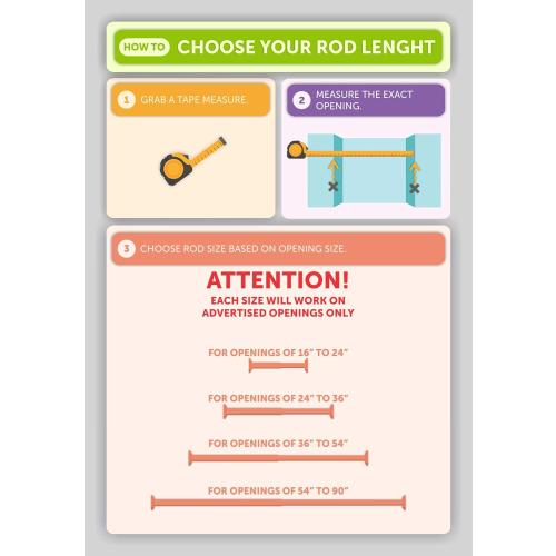 Ivilon Tension Curtain Rod - Spring Tension Rod for Windows or Shower, 54 to 90 Inch. Warm Gold