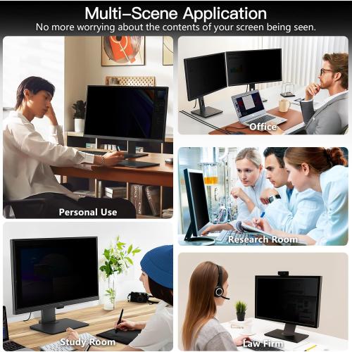 2-Pack 24 Inch Computer Privacy Screen Filter, Anti-Spy/Glare Protector Film for Widescreen Monitor with 16:9 Aspect Ratio (Computer Monitor 24 Inch)