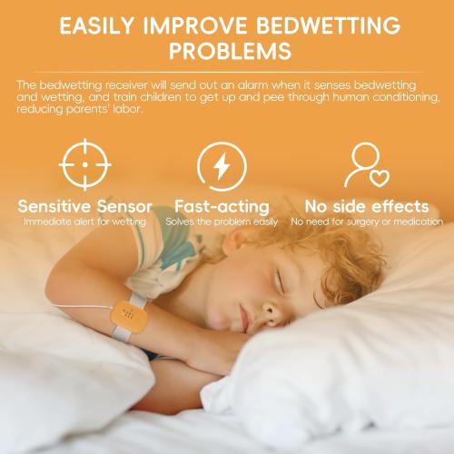 Bed Wetting Alarm for Girls,Boys,3 Alarm Modes-Loud Sound,High Sensitivity Sensors,USB-Charging,Standby Time Over 120 Hours(Orange)
