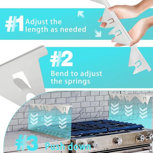 Stove Gap Covers Stainless Steel, 2 Pack Stove Gap Filler Easy Retractable Length 13.8 to 27.5, Width 0.79 ALMCALS Range Trim Kit, Heat Resistant Guard Between Stove Top & Counter