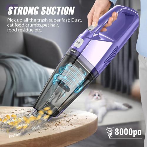 NO ACCESSORIES Handheld Vacuum Cordless – Car Vac Portable with 8KPA  Low Noise, Lightweight Hand Held Vacuum Cordless Rechargeable for Car/Home/Dust/Pet Hair, Mine Portable Vacuum