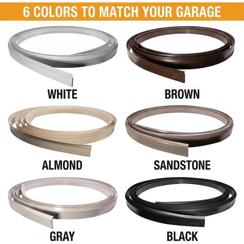 DuraSeal Garage Door Weather Stripping Kit, White 34 ft, Made in USA | Blocks Drafts, Rain, Snow, and Critters - Top & Side seal - Flexible, Ships Coiled - Durable PVC - Nails Included
