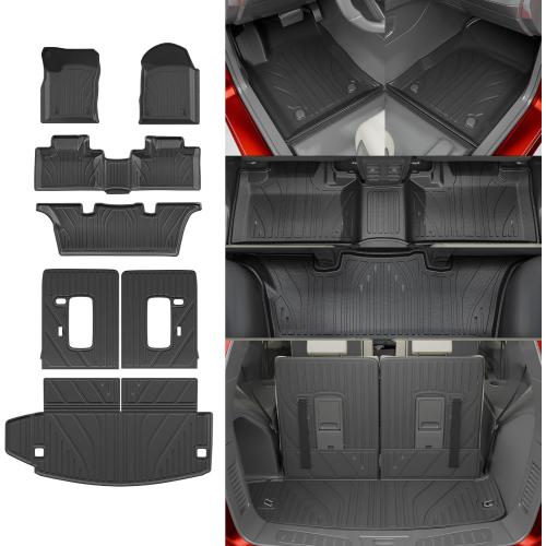 Floor Mats for 2016-2025 2026 Dodge Durango 6 Seats | Trunk Mat Cargo Mat TPE All Weather Back Seat Protector Trunk Liner 2024 Durango Accessories