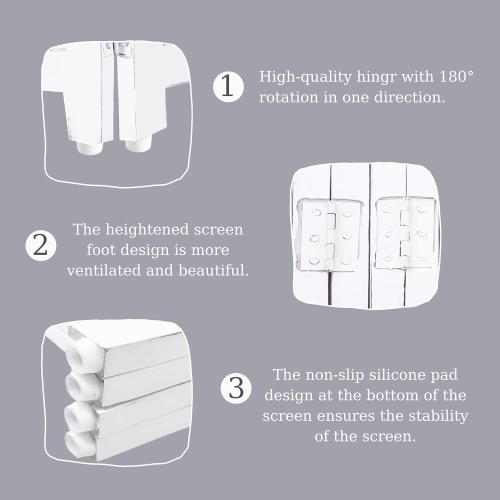 Goroly Home Foldable Carved Wooden Dog Gate with Stopper - Freestanding Indoor Pet Barrier for Home, Adjustable Dog Fence for Stairs, Doorways & Hallways - 24x18 Inch Antique White (4 Panels)