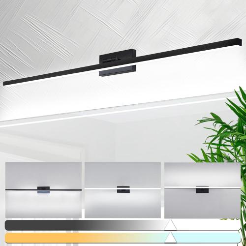 zouzai 2nd Gen Modern LED Bathroom Vanity Light Bar, Dual-Sided Black IP44 Wall Fixture Over Mirror, 5CCT Adjustable (2700K–5000K), 180° Rotatable, Dimmable – Upgraded Design(48 inch)