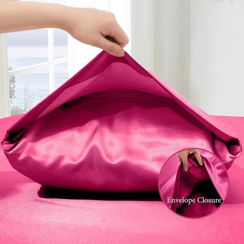 Size twin VACVELT 3pcs Hot Pink Satin Sheets Twin XL Size Bed Set, 15 Inch Deep Pocket Silky Satin Sheet Set, Soft Satin Bedding Set Cooling & Luxury Bed Sheets, 1 Fitted Sheet   1 Flat Sheet   2 Pillowcases......