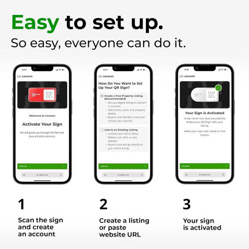 19×14 For Sale by Owner Sign (3-Pack) - Weatherproof, Double-Sided | Corrugated Plastic | Stakes & QR App Included