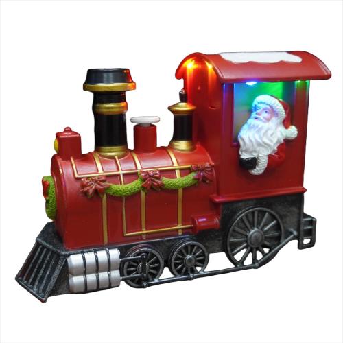Christmas Train Ornaments with Steam Effects Multicolor Santa Christmas Table Decorations