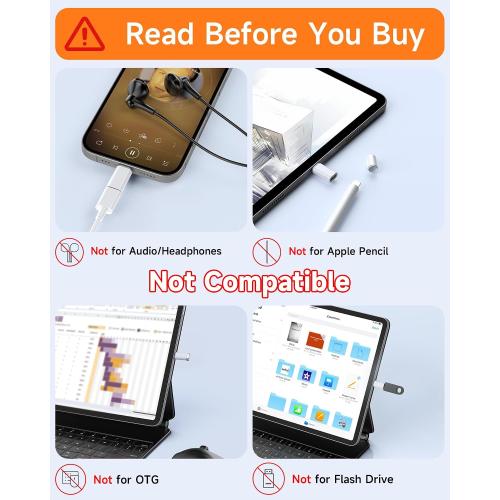 LERTOSEN MFi Certified USB C to Lightning Adapter 2-Pack