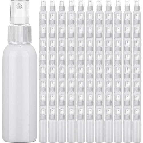 Tanlade 100 Pcs 2oz Small Spray Bottles Refillable Mini Spritzer Clear Empty Plastic Spritz Bottle Refillable Reusable Travel Size Mist Sprayer for Travel Cleaning Perfume Liquid(White)