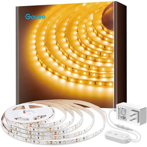Govee Warm White LED Strip Lights, Bright 300 LEDs, 3000K Dimmable Light Strip 16.4ft with Control Box, LED Lights for Bedroom, Kitchen Cabinets, Living Room, ETL Listed Adapter Included | Bright 300 LEDs, LED Lights for Bedroom, Kitchen Cabinets, Living Room, ETL Listed Adapter Included