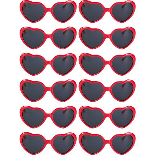 Blulu Neon Colors Heart Shape Sunglasses for Women Party Favors and Festival