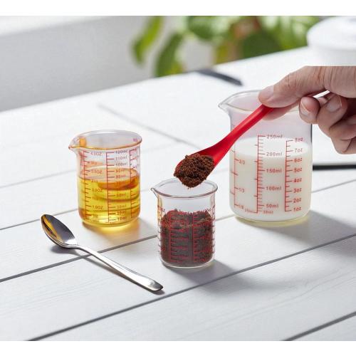 High Borosilicate Glass Measuring Cup-V-Shaped Spout，Glass Measuring Beaker for Kitchen or Restaurant, Easy to Read, 60 ML (2 Oz)-Pack of 2