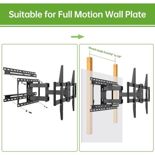 USX MOUNT TV Mount Extension Bracket for Televison Wall Plate, Fitting 16-24 inch Wood Stud and Easy for TV Centering, Max Loading Capacity 154LBS, XAS702