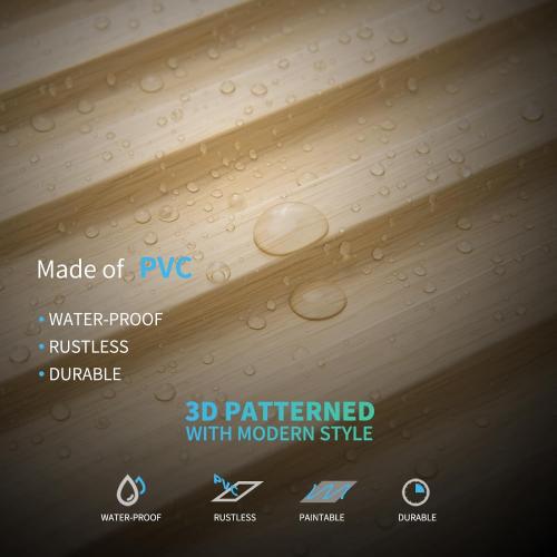 Art3d 6-Pack Slat Design 3D Wall Panels for Interior Wall Decor, 2x4 FT PVC Decorative Drop Ceiling Tiles - Oak