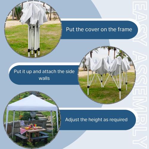 Outvita 10x10ft Ez Pop Up Outdoor Canopy Tent, Portable Commercial Instant Tent with Carry Bag for Party Wedding Birthday BBQ Events