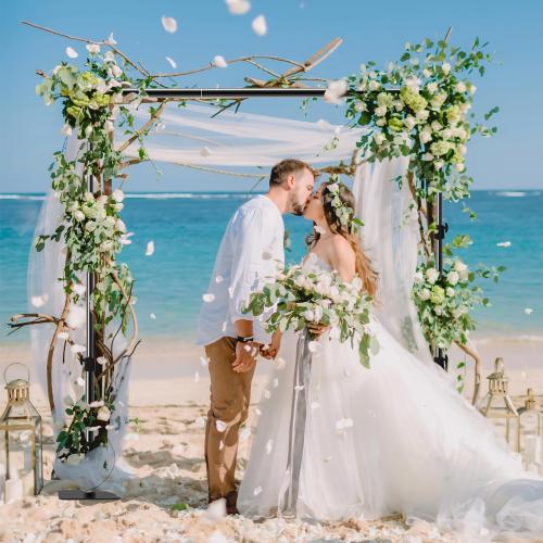 Backdrop Stand, 10×7ft Background Stand Backdrop Frame Banner Stand with Metal Flat Base, Multi-Purpose Stand for Party, Wedding Decoration, Photography