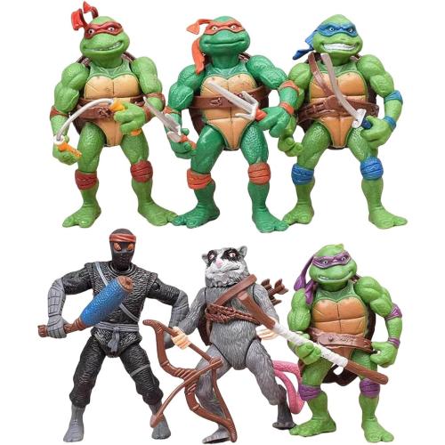 6-Pack Turtle Action Figures 4.7 Figure Toys Birthday Gifts for Kids Friends and Fans