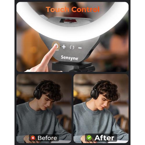 Sensyne Ring Light with Stand, 50 Phone Tripod for iPhone & Android, LED Ring Light with Remote, 3 Color Modes & 10 Brightness Levels for TikTok, Zoom & Video Recording