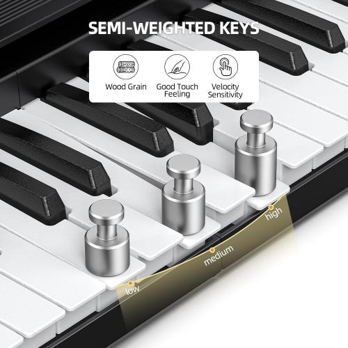 LEKATO FP-10 Portable Piano Keyboard for Beginners 88 Keys Folding Digital Piano with Sustain Pedal Foldable Electric Piano Keyboard with Semi Weighted Wood Grain Key Suitable for Midi Bluetooth