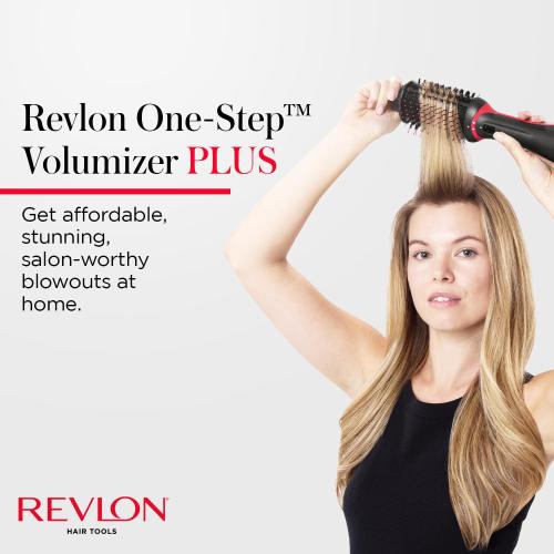 REVLON One Step Volumizer PLUS Hair Dryer and Styler - More Volume, Less Damage, and More Styling Control for Easy and Fast Salon-Style Blowouts, Plus Travel Friendly (Black)