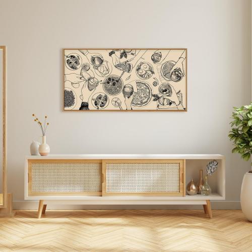 Ausril Cheers Bar Wall Art Framed Canvas Set - Vintage Drink Cocktail Painting, Modern Party Decor, Abstract Friend Pub Prints for Kitchen, Dinning Room, Restaurant, Living Room, Bar - 20x40 Inch