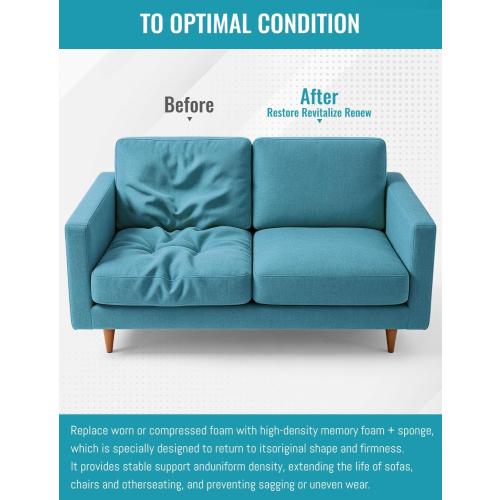 POYNUC Memory Foam Pad,1 Thick Gel Infused Cushion for Mattress Topper Pet Bed Gaming Chair RV Outdoor Sofa Breathable Low VOCs Cut to Size (24 * 72 * 1 in)