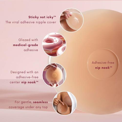 CAKES Body® sticky Circle Nipple Covers for Women - The Viral Sticky Boobs With an Adhesive-free nip nook™