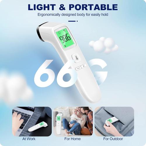 No-Touch Thermometer for Adults and Kids, Accurate Digital Baby Thermometer, Fever Alarm & Silent Mode, 2 in 1 Forehead & Object Mode
